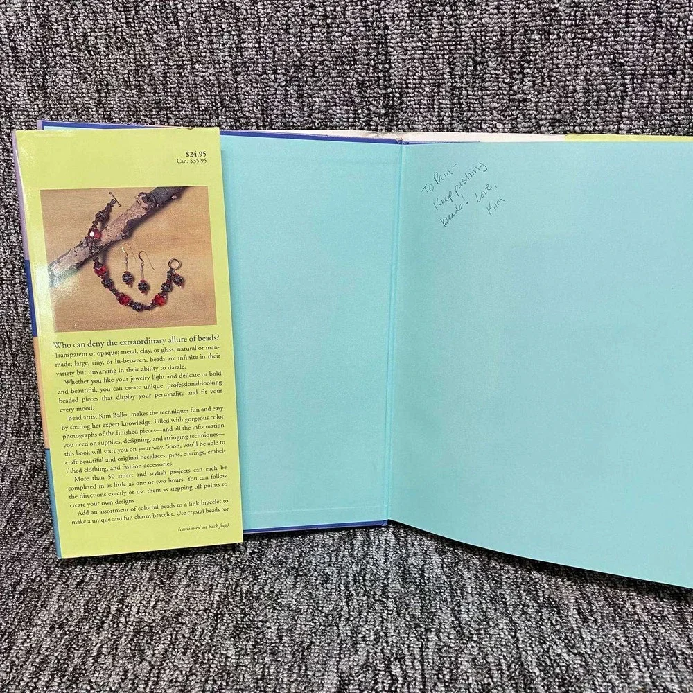 Fashion Beading Kim Ballor Hardcover Book Blue Jewelry Making Craft Projects DIY